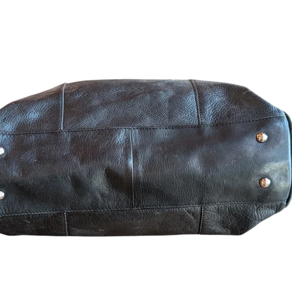 Vintage B Makowsky Black Leather Tote Bag - Picture 6 of 12